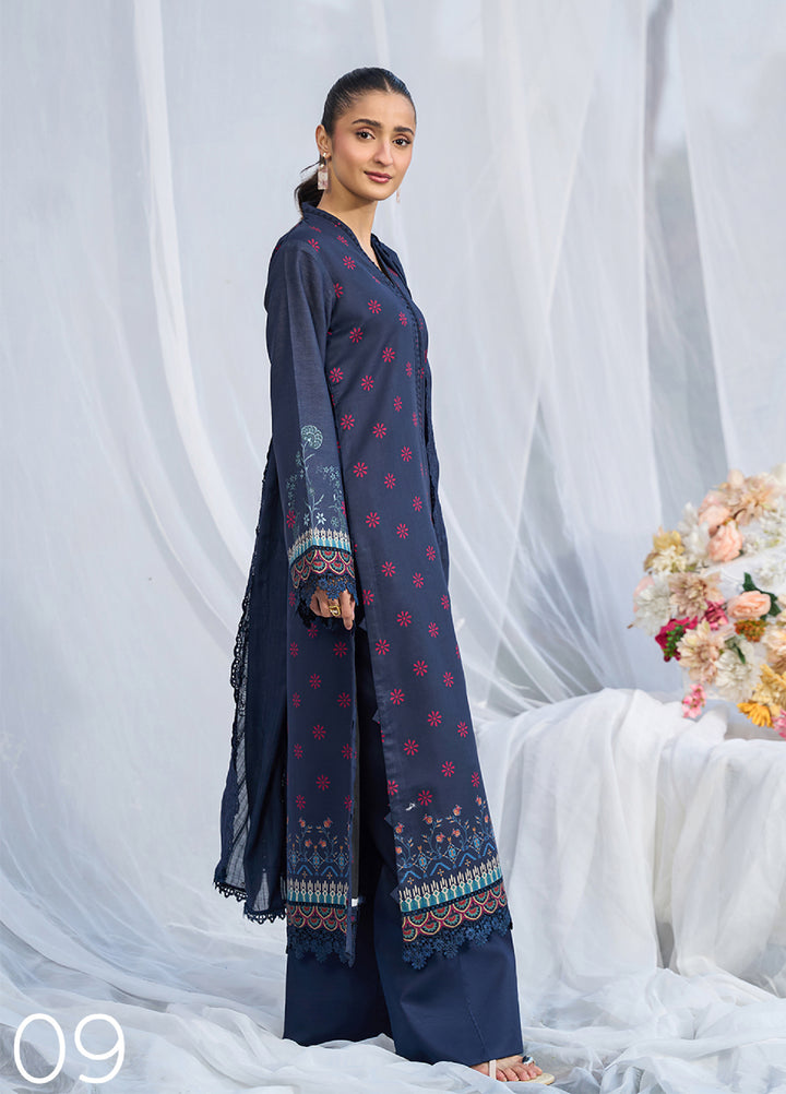 Raha Summer Prints by RajBari Unstitched Printed Lawn 3 Piece Suit RB26URS D-09 - Summer Collection