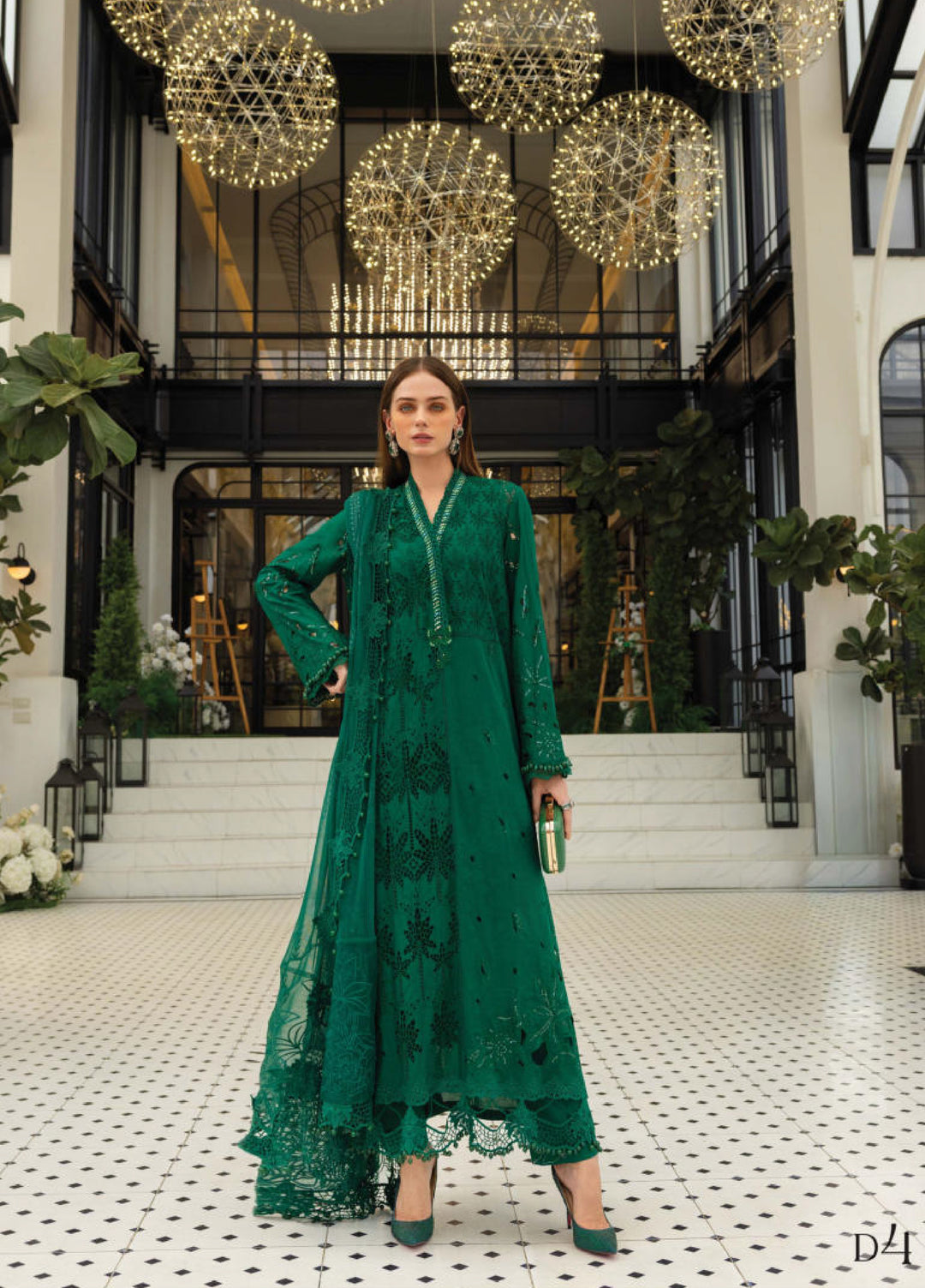 Maria B Unstitched Embroidered Lawn 3 Piece Suit MB26ULE D4 - Eid Collection