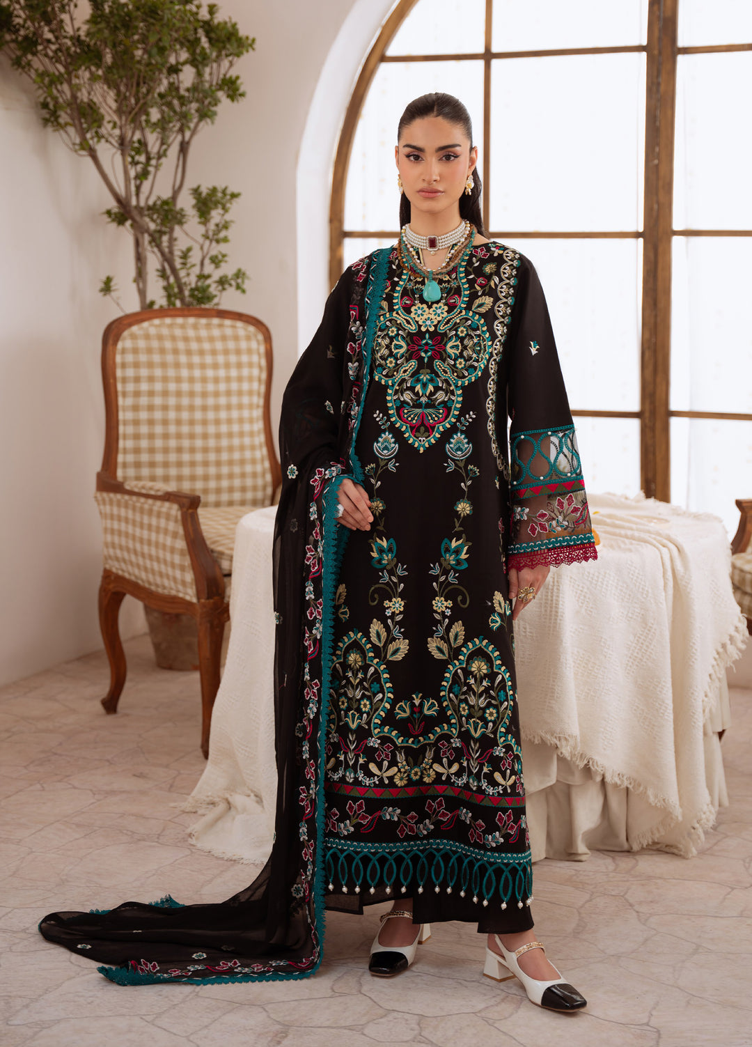 Shanaya by Mahnur Unstitched Lawn Embroidered 3 Piece Suit MN26US SN-08 - Summer Collection