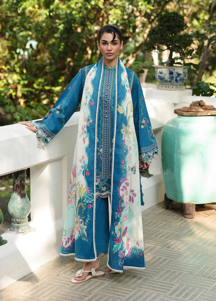 Q Prints by Qalamkar Unstitched Lawn Printed 3 Piece Suit QLK26QP Caire - Summer Collection