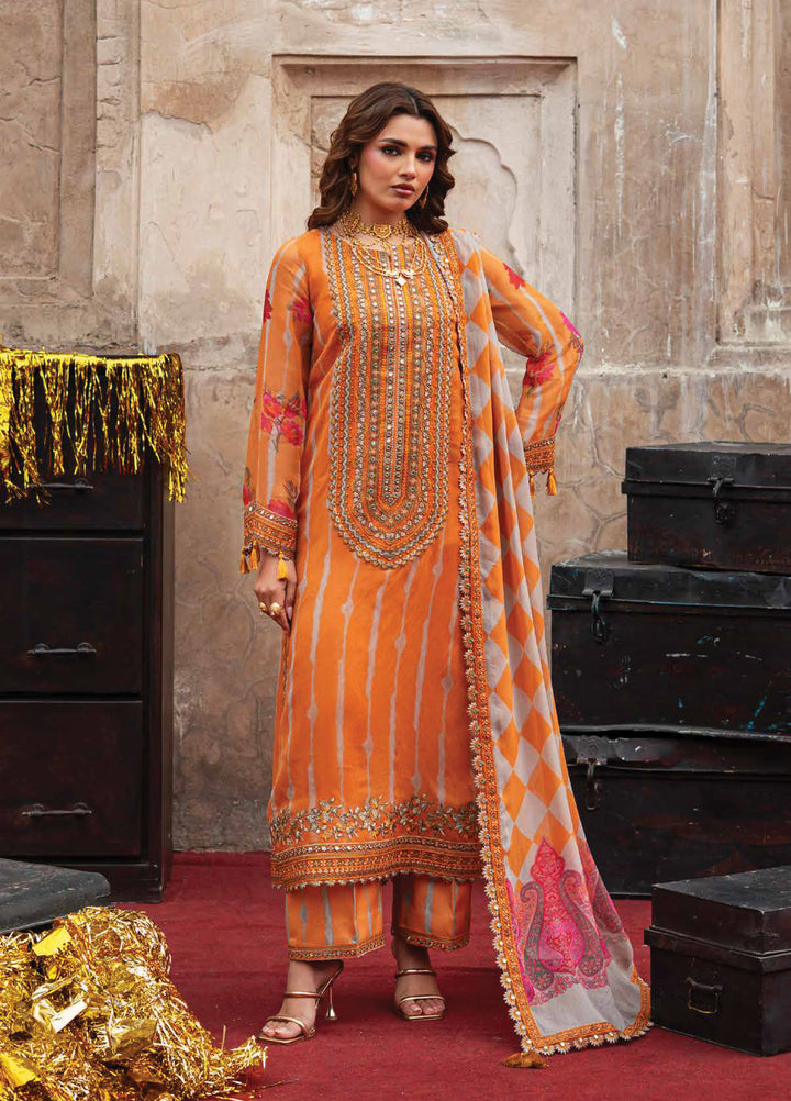 Vasal by Charizma Unstitched Embroidered Chiffon 3 Piece Suit CHR26UV VSL6-08 - Festive Collection