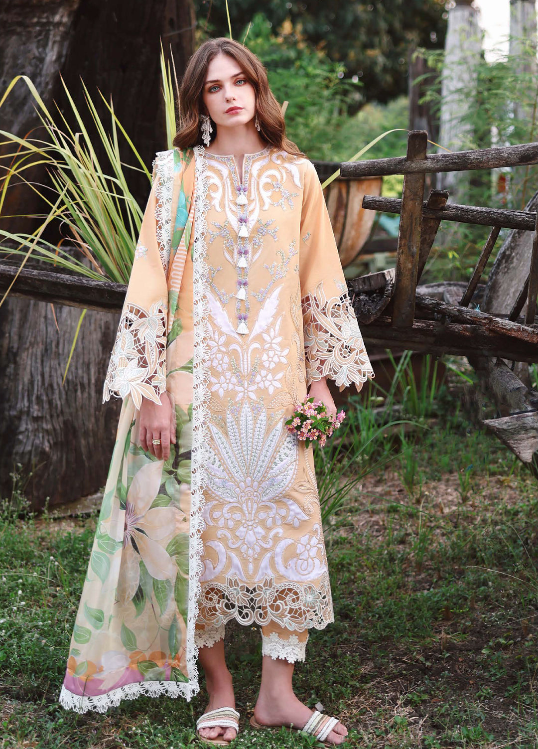 The Secret Garden by Mushq Unstitched Embroidered Lawn 3 Piece Suit MU26ULSG Wisteria Veil HUNSS260205 - Festive Collection