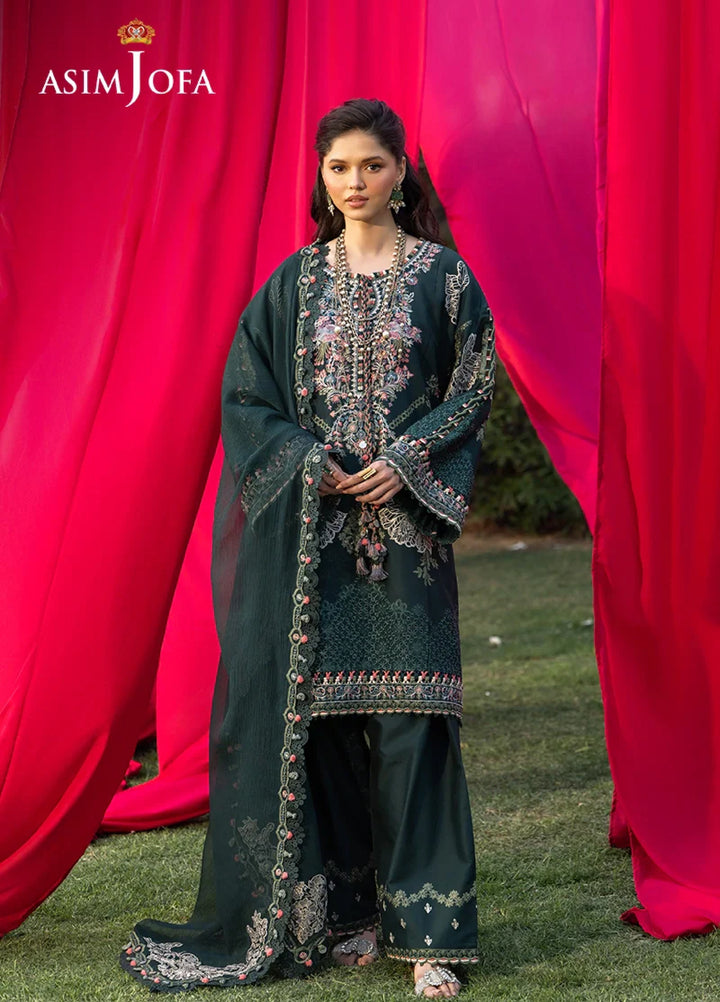 Asim Jofa Unstitched Embroidered Luxury Lawn 3 Piece Suit AJ26ULL AJULW-06 - Festive Collection
