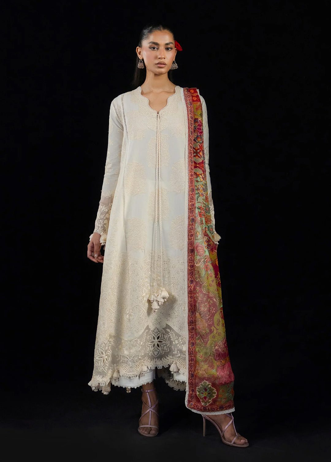 Zan by Hussain Rehar Unstitched Embroidered Lawn 3 Piece Suit HR26UZF Sefi D-93 - Festive Collection