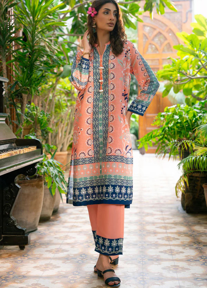 Nairah Women Pret Printed Crepe Suit NAH26PN Peach Melon - Spring Collection