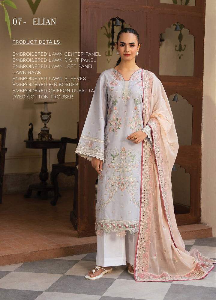 Namah by Xenia Formals Unstitched Embroidered Lawn 3 Piece Suit XF26ULN 07 - Elian - Festive Collection