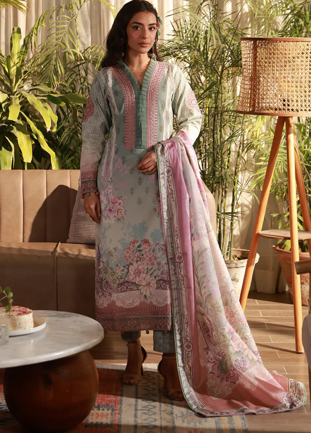 Delia by Gulaal Unstitched Embroidered Lawn 3 Piece Suit GL26UD D-3 Elys - Summer Collection