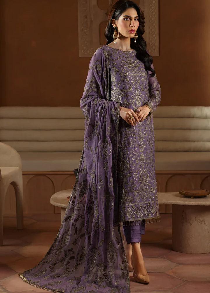 Zarif Women Unstitched Embroidered Chiffon 3 Piece Suit ZR26UFC ZFN 03 JAHAAN - Festive Collection