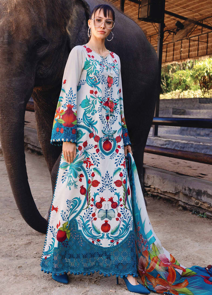 M Prints by Maria B Unstitched Printed Lawn 3 Piece Suit MB26UMP D-12 A - Summer Collection