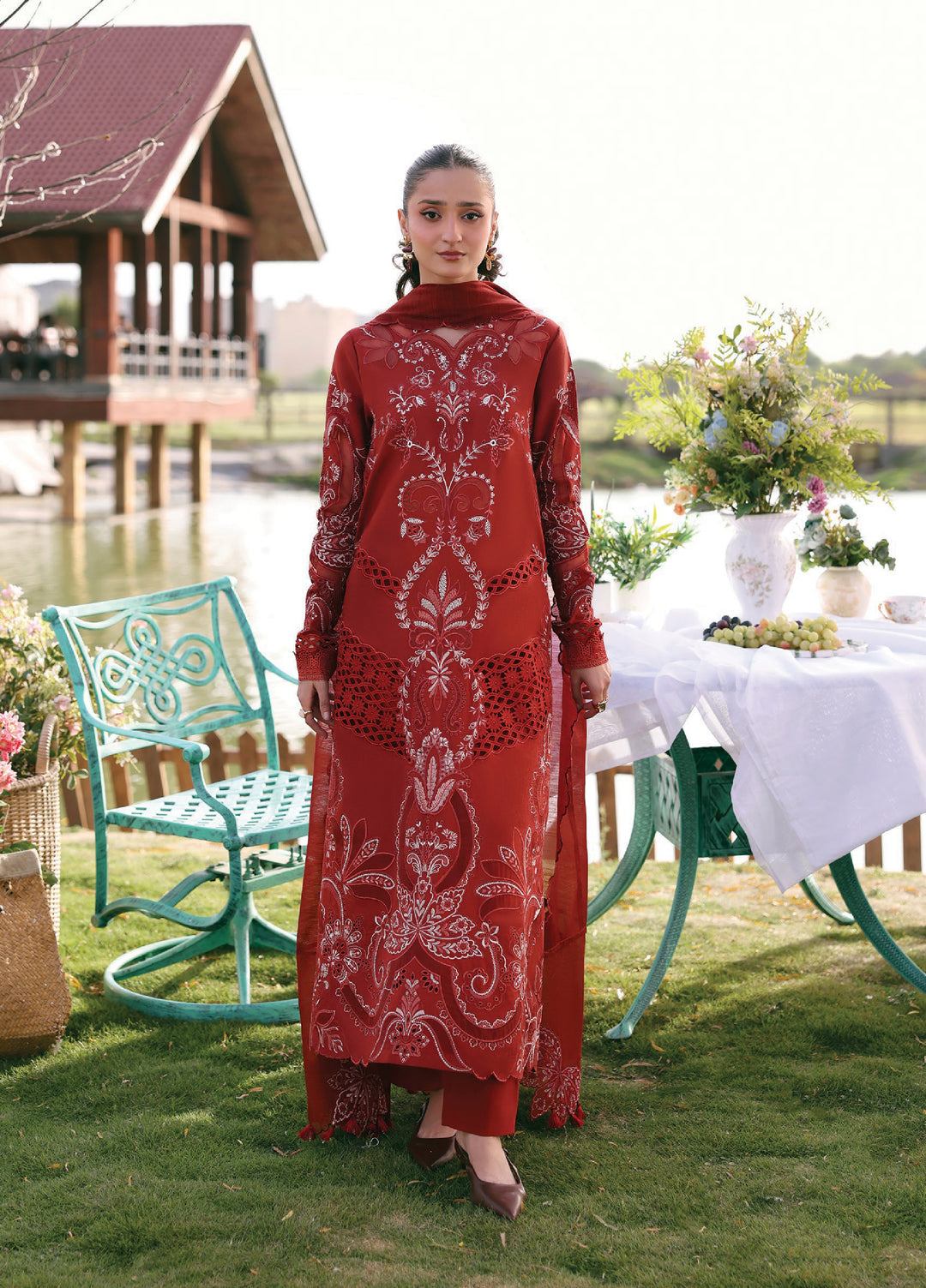 Summer Soiree by Zarposh Unstitched Embroidered Lawn 3 Piece Suit ZR26ULS Calyx - Festive Collection