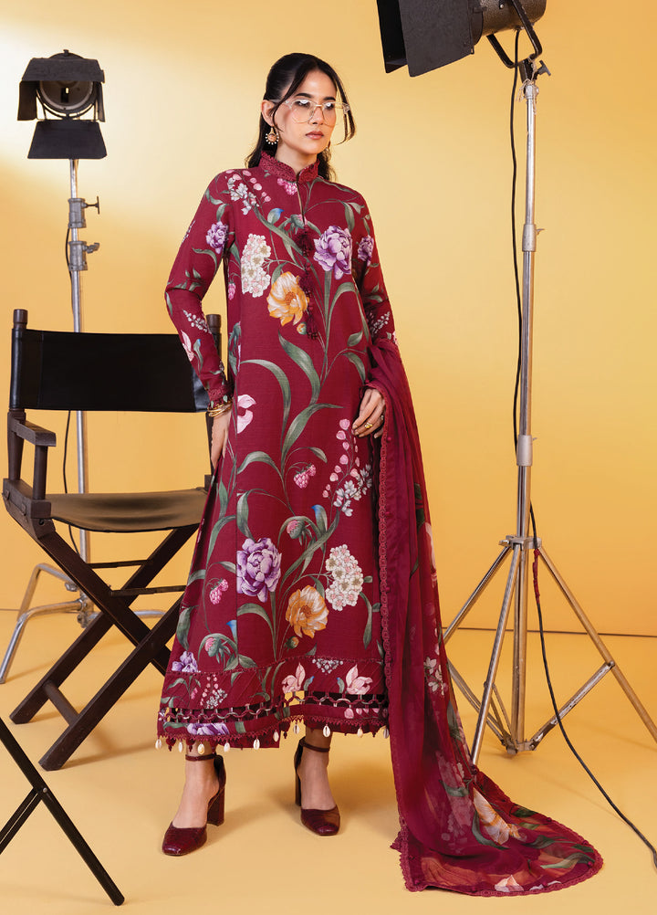 M Basics By Maria B Unstitched Digital Printed Linen 3 Piece MB25UW 1103-A - Winter Collection