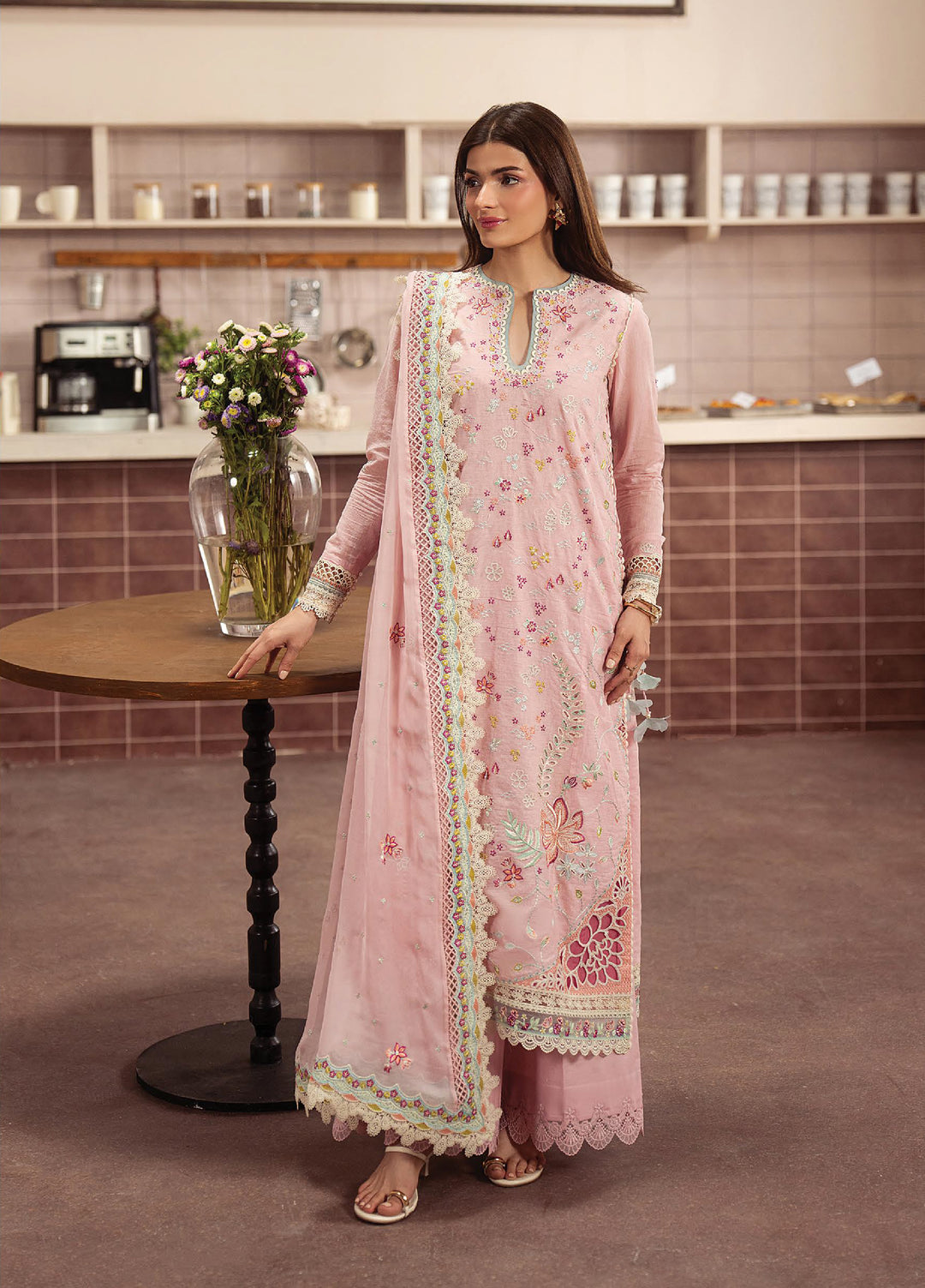 Brewed by Ayzel Unstitched Embroidered Paper Cotton 3 Piece Suit AAF26UBL Caramelia ZWU-0141-3PO - Festive Collection