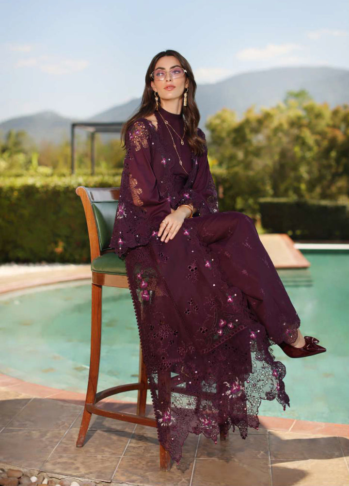 Noor by Saadia Asad Unstitched Embroidered Luxury Lawn 3 Piece Suit SA26UNL D8B-SELENE - Eid Collection