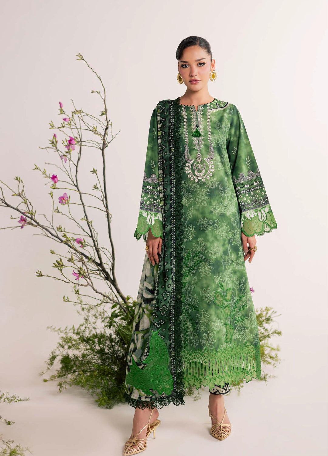 Daily Delight by Nureh Unstitched Embroidered Lawn 3 Piece Suit NU26UDDL DD-30 - Summer Collection