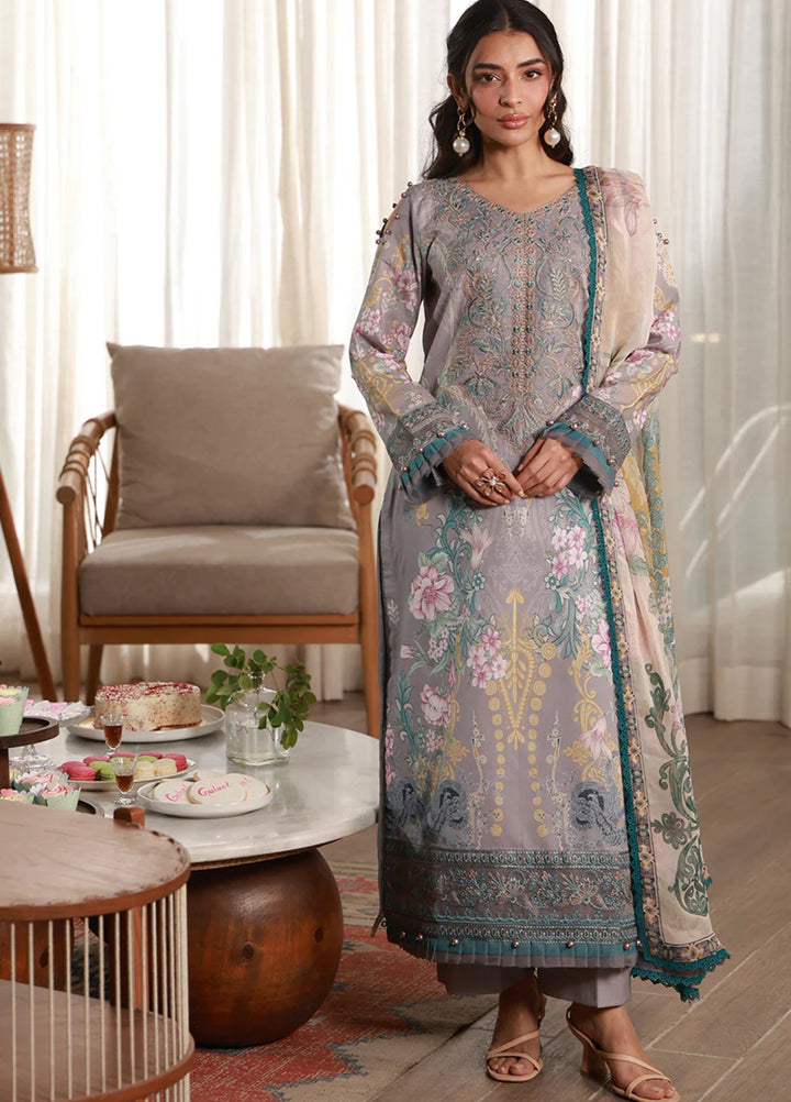 Delia by Gulaal Unstitched Embroidered Lawn 3 Piece Suit GL26UD D-2 Orra - Summer Collection