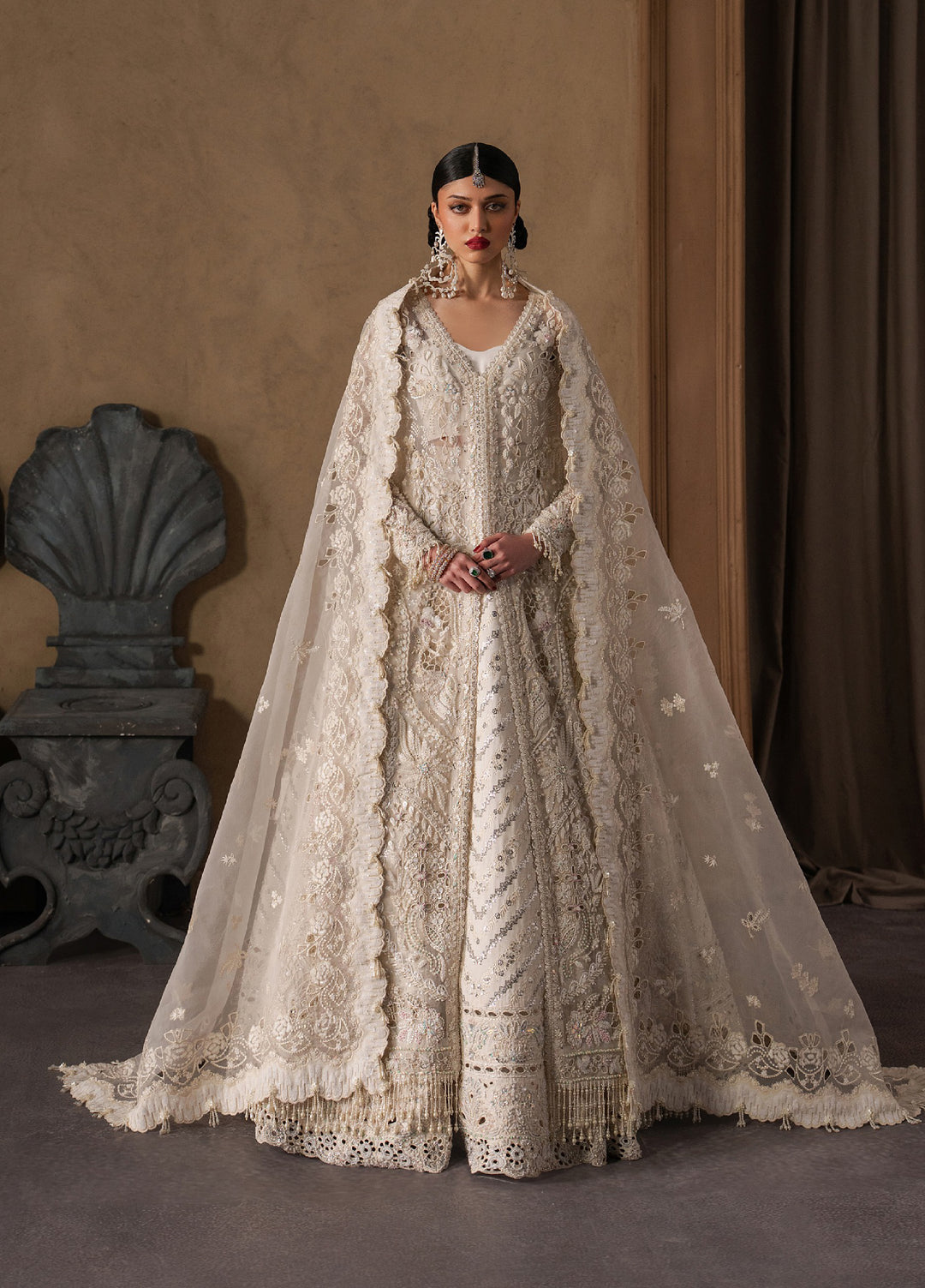 The Brides Edit by Afrozeh Unstitched Embroidered Organza 3 Piece Suit AF26UBE D-02 Seraphine - Wedding Collection