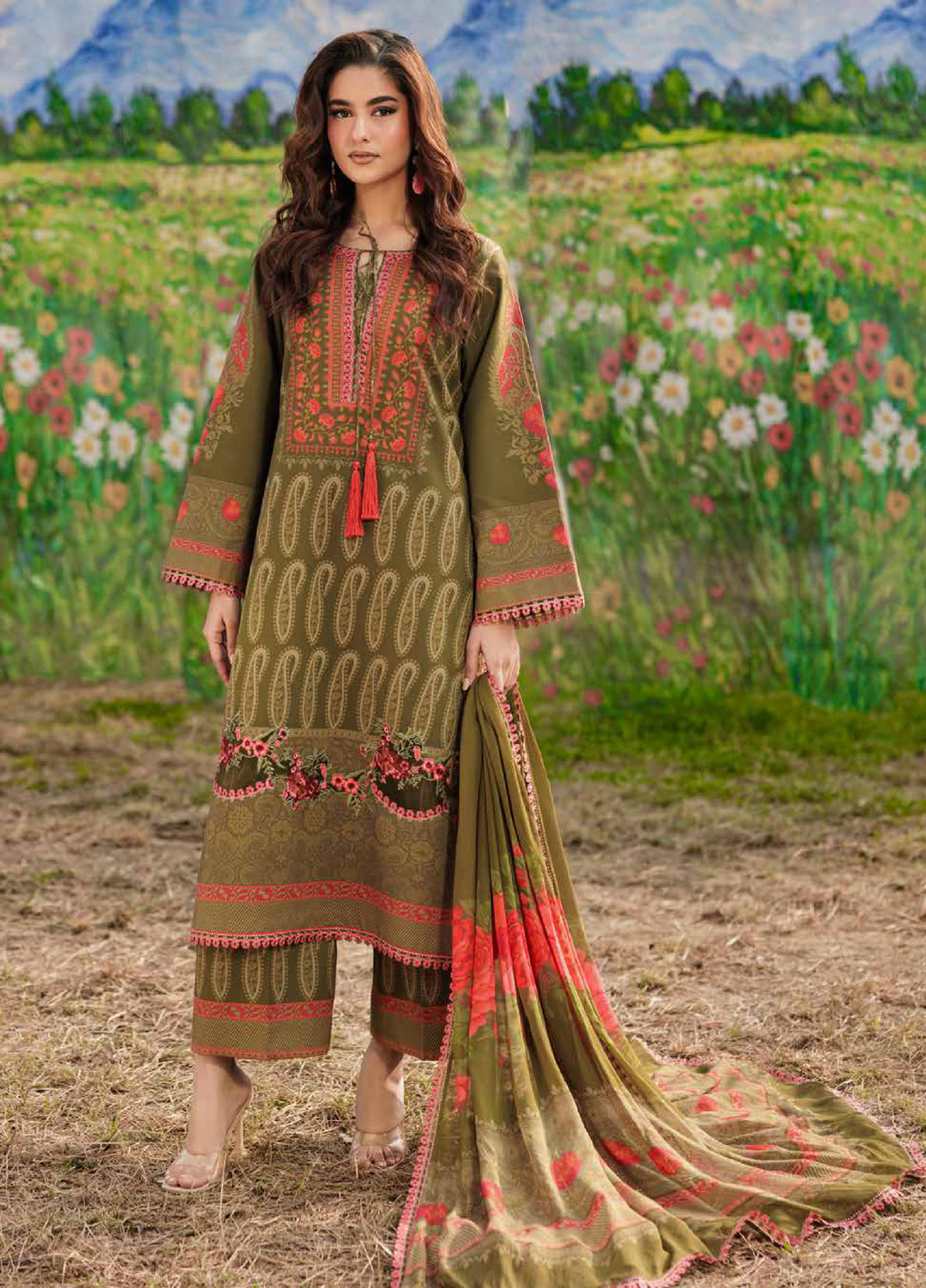 Combination by Charizma Unstitched Embroidered Lawn 3 Piece Suit CHR26UCL CC6-11 - Summer Collection