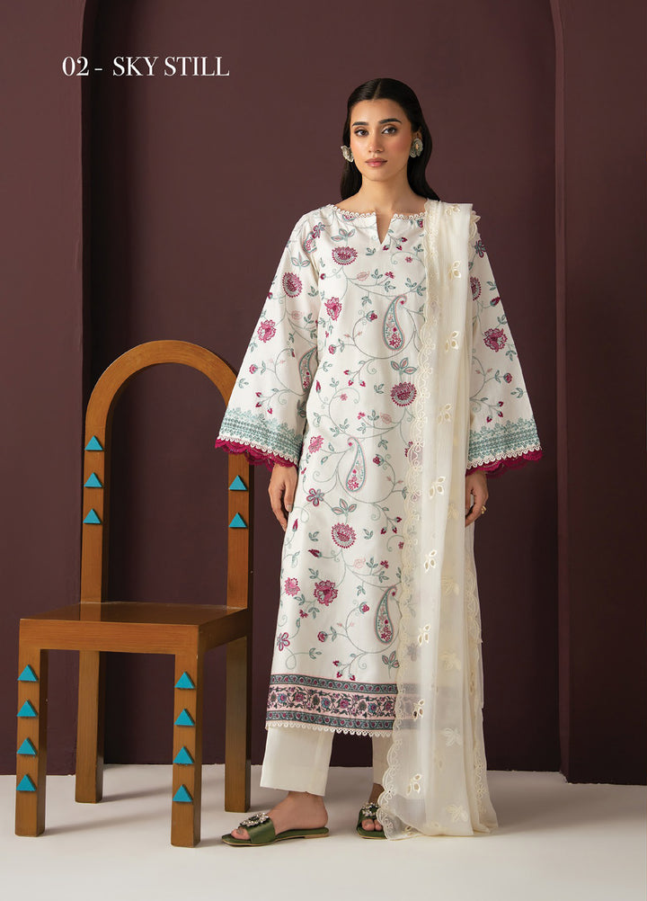 Namah by Xenia Formals Unstitched Embroidered Lawn 3 Piece Suit XF26UNL Sky Still 02 - Festive Collection