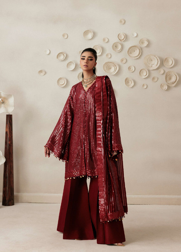 Aik Shaam by AIK Atelier Unstitched Chiffon Embroidered 3 Piece Suit AIK26US D-08 - Wedding Collection