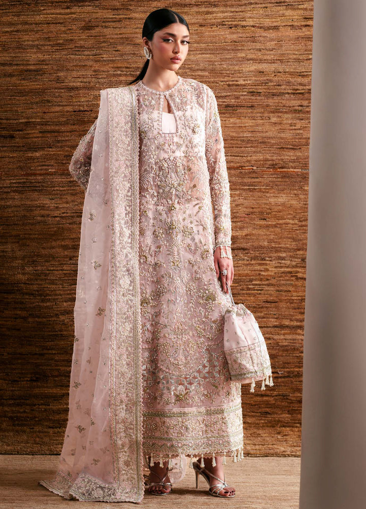Starlet Jewels by Emaan Adeel Unstitched Embroidered Organza 3 Piece Suit EA26USF Pearl Essence - Festive Collection
