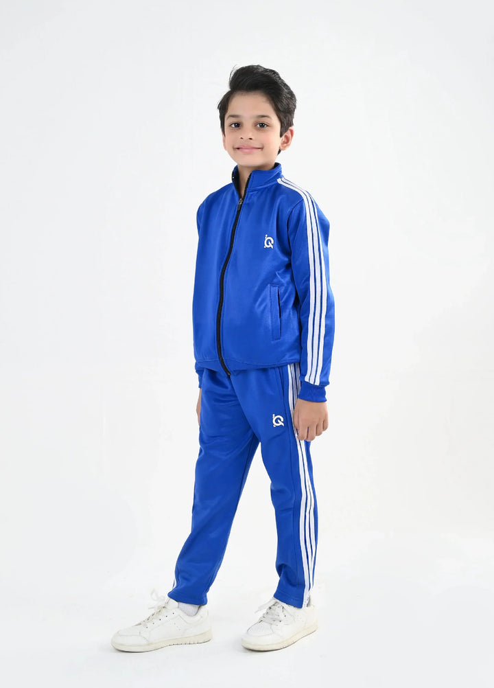 IQ Exclusive Kids Track Suit Fleece 2 PieceElite Blue Tri Line-Unisex Kids - Winter Collection