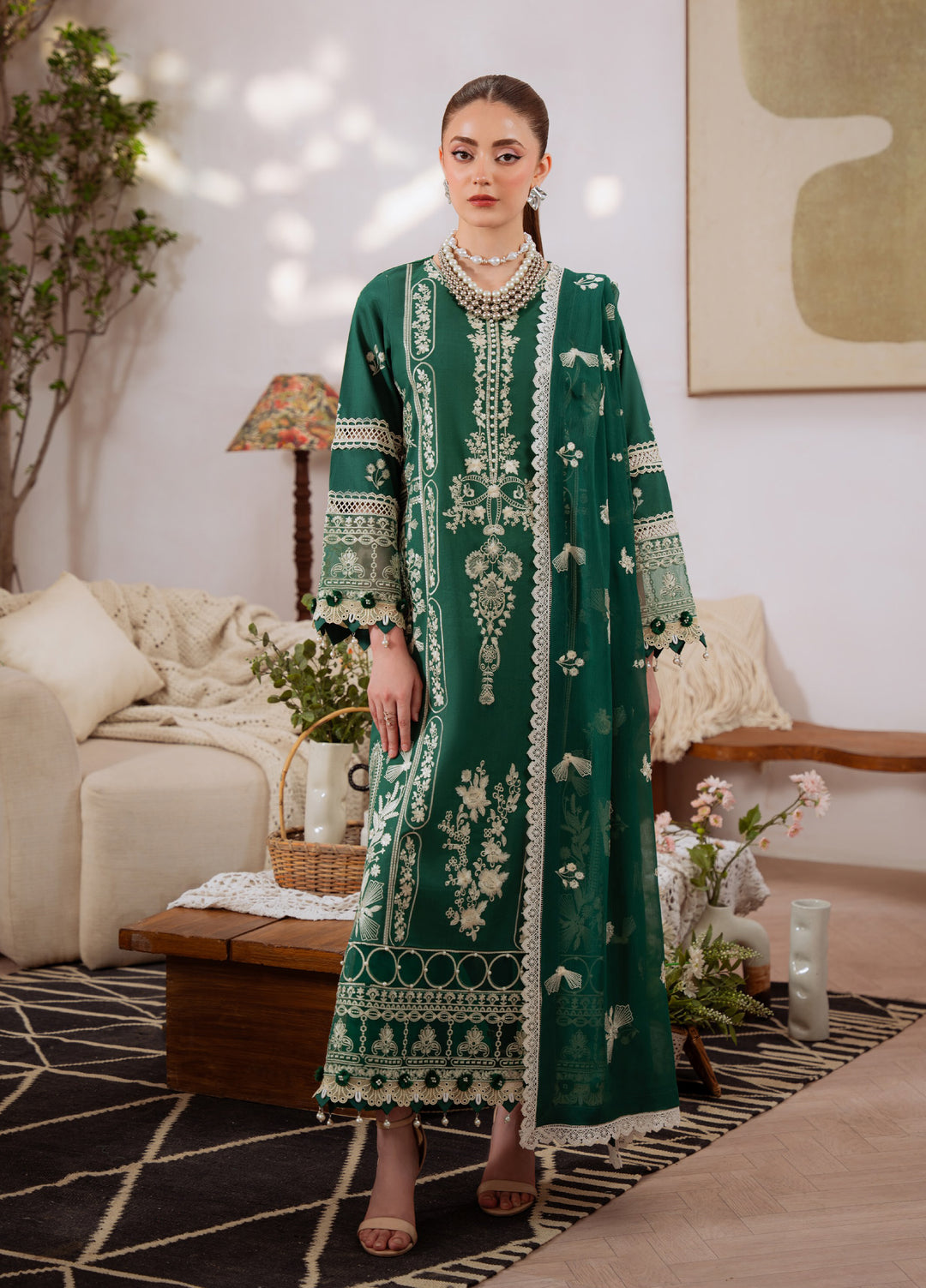 Shanaya by Mahnur Unstitched Lawn Embroidered 3 Piece Suit MN26US SN-04 - Summer Collection