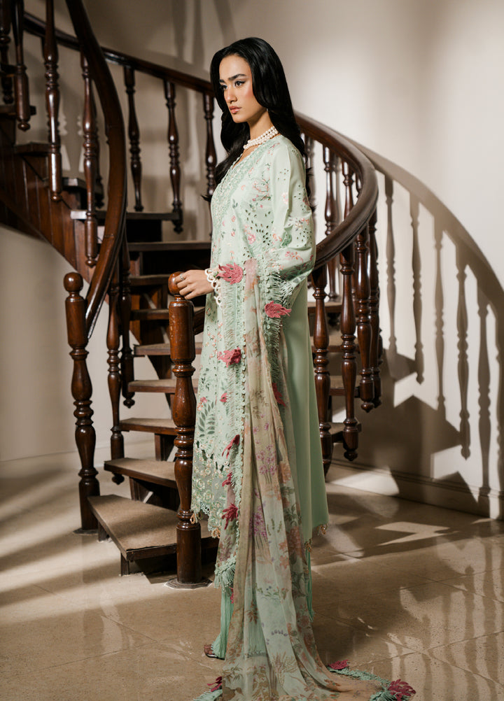 Camelia by Sundas Ahad Unstitched Embroidered Luxury Lawn 3 Piece Suit SNA26UC EL-03 Mint Green - Festive Collection