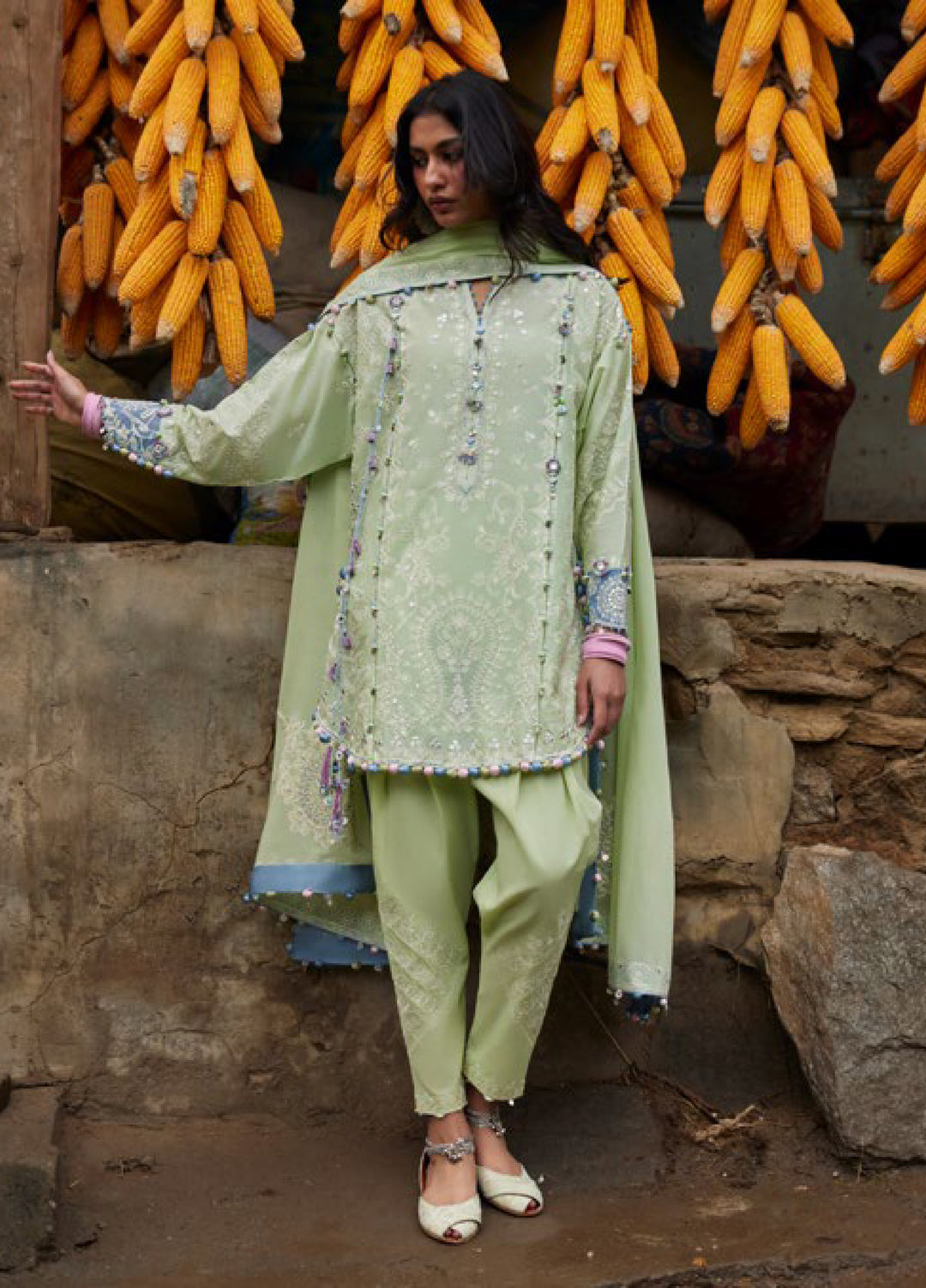 Meili by Zaha Unstitched Embroidered Lawn 3 Piece Suit ZK26UML ZL26-02A - Festive Collection