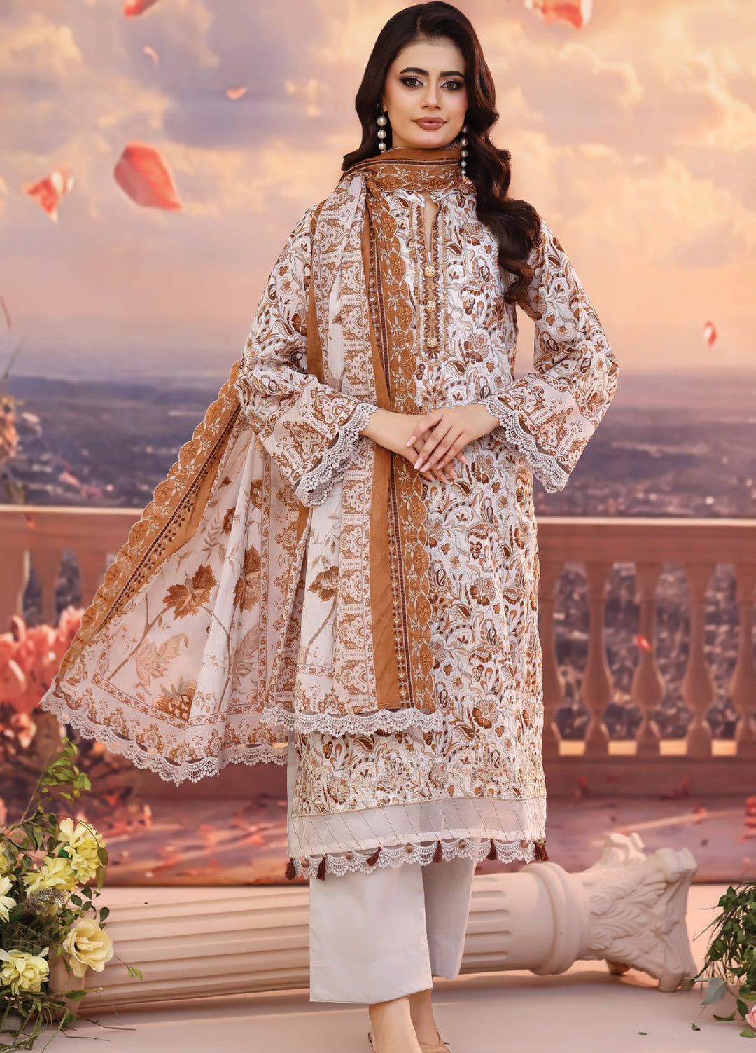 Salina by Regalia Textile Unstitched Cutwork Embroidered Lawn 3 Piece Suit RG26USCL D-1 - Summer Collection