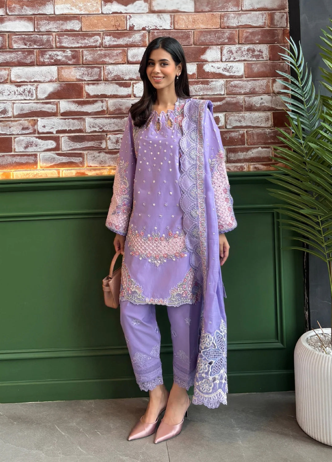 Aura of Flora by Zarizaa Unstitched Embroidered Luxury Lawn 3 Pcs Suit ZZ26UAFL ZA10-3ULE08L-2602 WHIMS - Summer