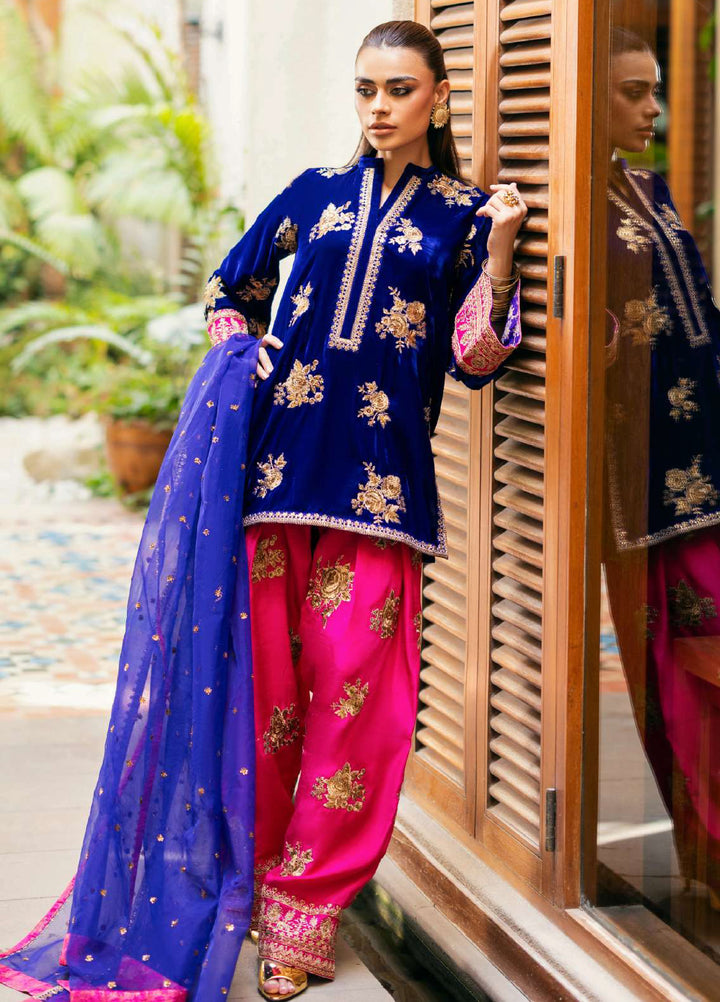 Zainab Chottani Unstitched Velvet Embroidered 3 Piece ZC25UV Jia - Festive Collection