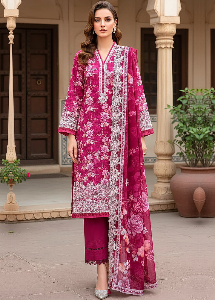 Lakhany Summer Essentials Embroidered Unstitched Lawn 3 Piece Suit LSM26USE LG-RL-0363 - Ramadan Collection