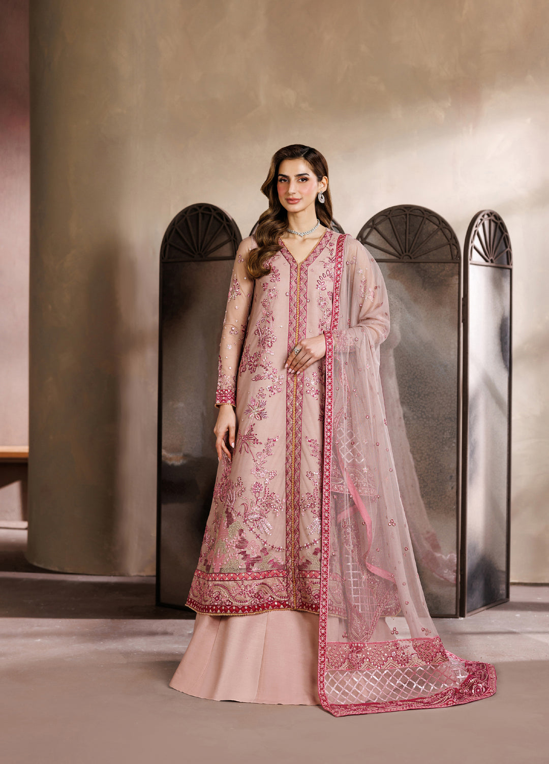 Zaryah by Zarif Unstitched Embroidered Net 3 Piece Suit ZR26UZF ZF-ZYR-PARISA-02 - Festive Collection