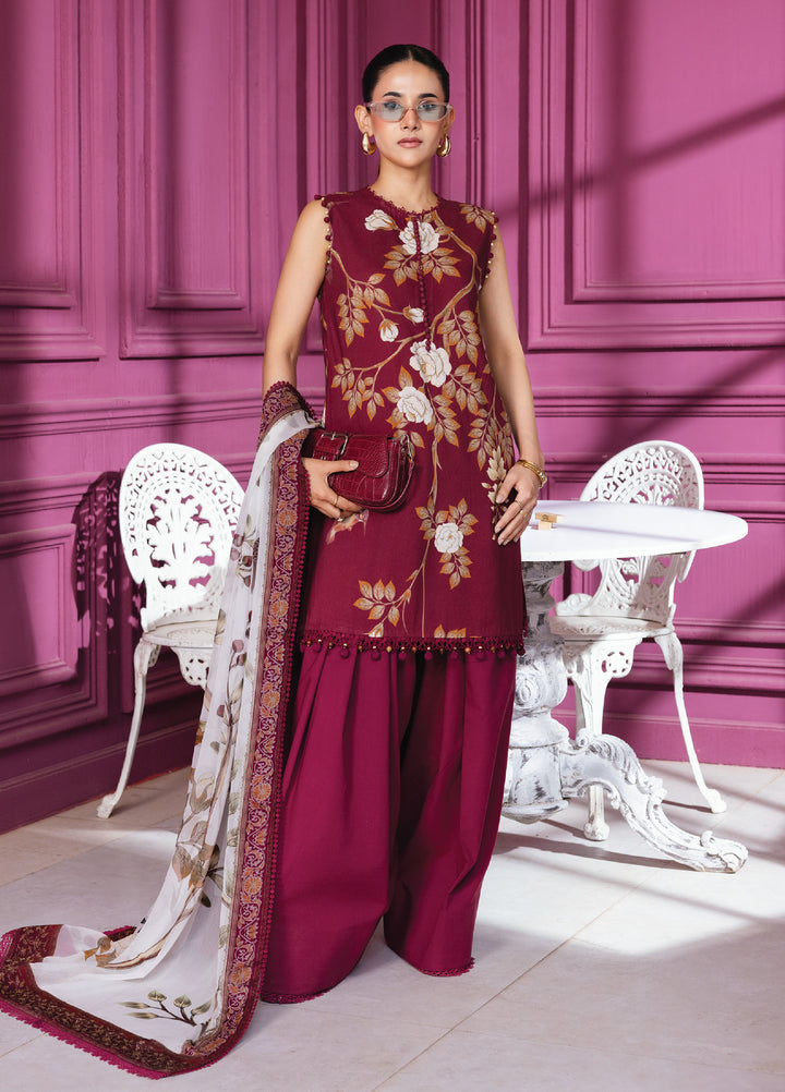 M Basics By Maria B Unstitched Digital Printed Linen 3 Piece MB25UW 1102-B - Winter Collection