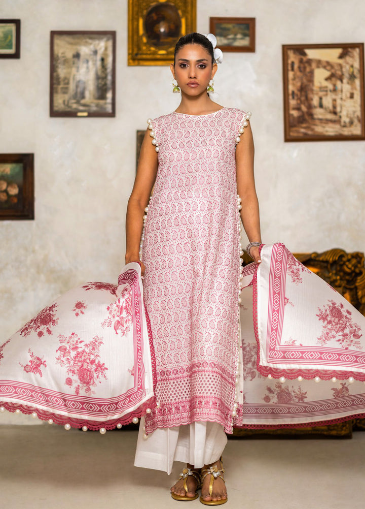 Freesia by Gul Ahmed Unstitched Embroidered Lawn 3 Piece Suit GA26UFL S-62011 - Summer Collection