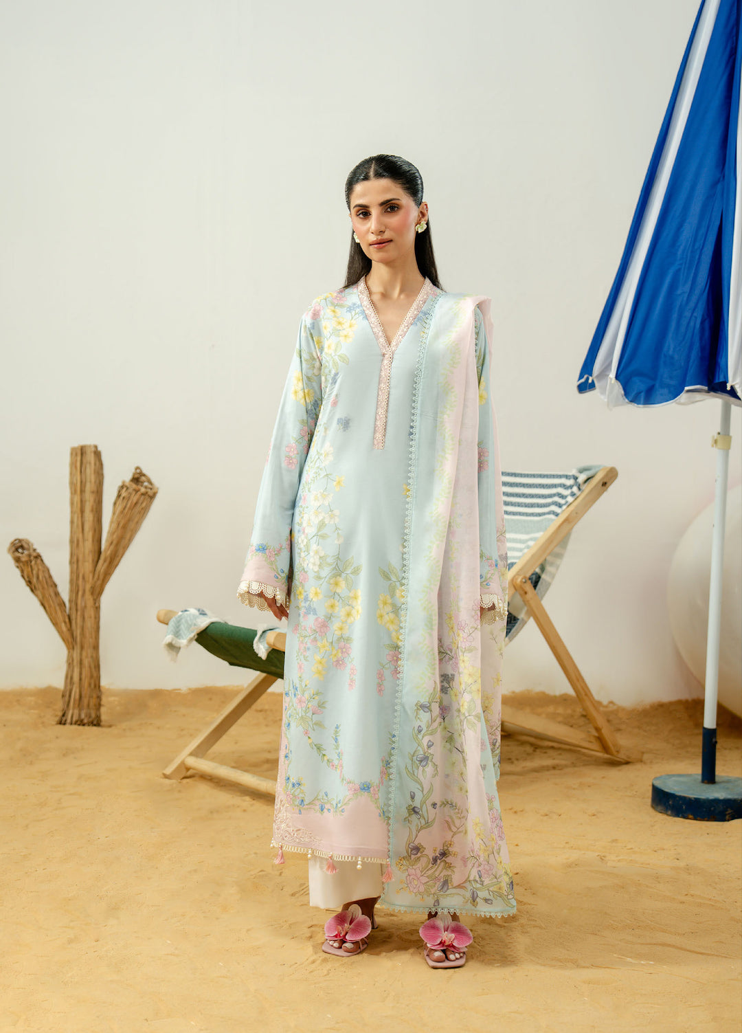 Sundaze by Zarposh Unstitched Printed Lawn 3 Piece Suit ZR26USL FIORA - Festive Collection