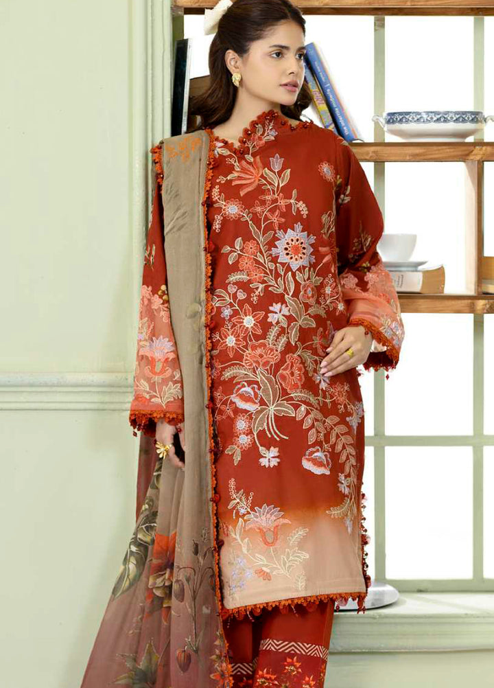 Al Zohaib Unstitched Applique Embroidered Lawn 3 Piece Suit AZ26UAL D-9 - Summer Collection