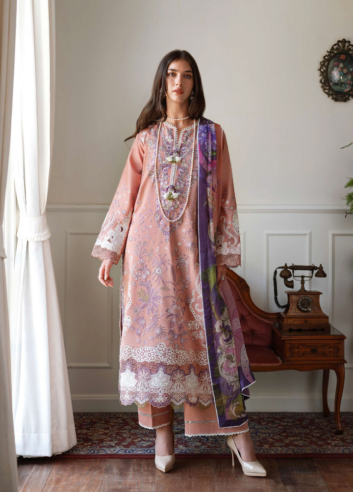 AMoi by Mushq Unstitched Embroidered Luxury Lawn 3 Piece Suit MU26AHL D-16 Daisy Chain - Summer Collection