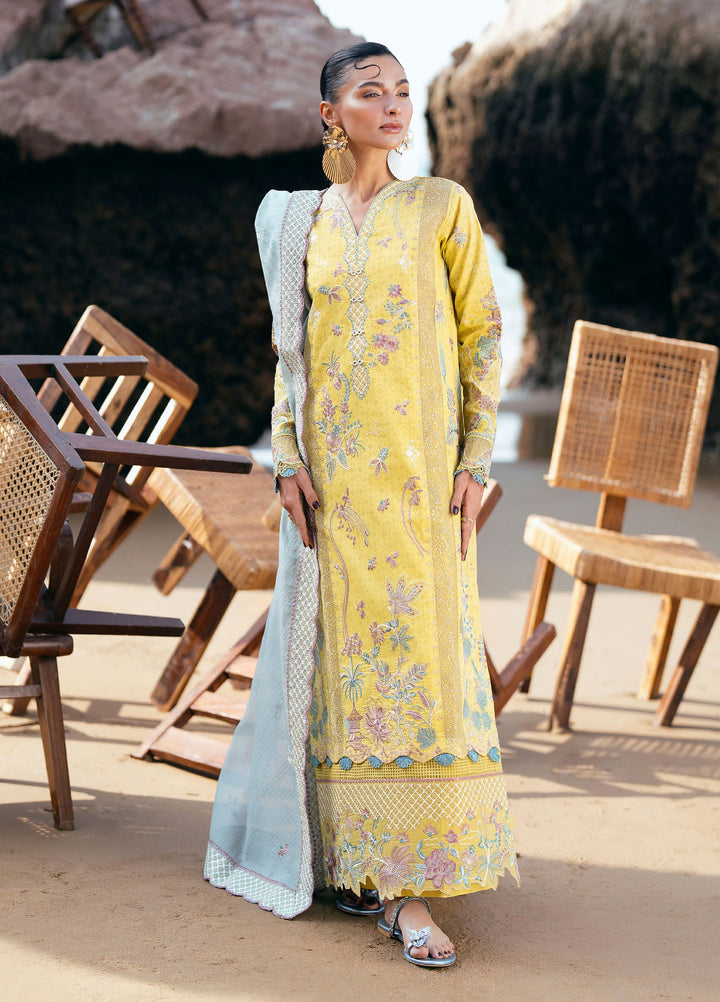 Florent Unstitched Embroidered Luxury Lawn 3 Piece Suit FL26UL FL-4B - Festive Collection