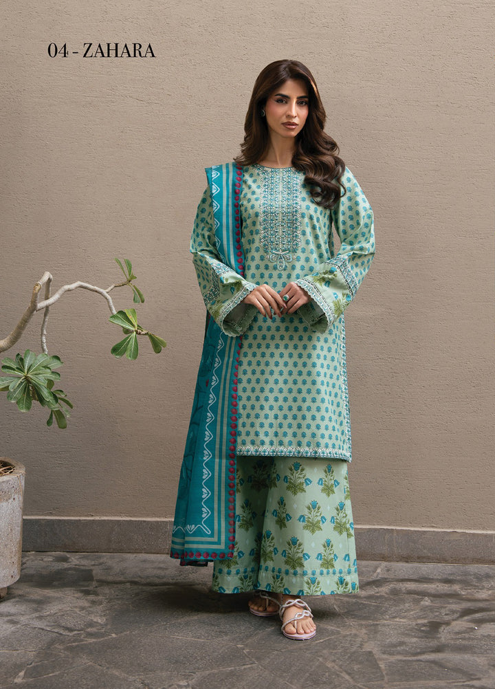Layana by Xenia Formals Unstitched Embroidered Lawn 3 Piece Suit XE26ULL D-4 Zahara - Summer Collection