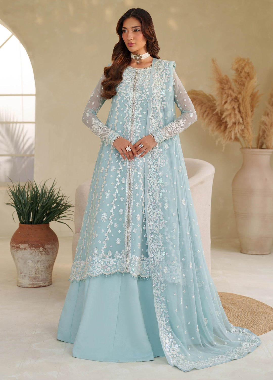 Meesa by Zarif Unstitched Chiffon Embroidered Suits 3 Piece ZAF25MF ZRF-ML-04 MUNAAR - Winter Collection