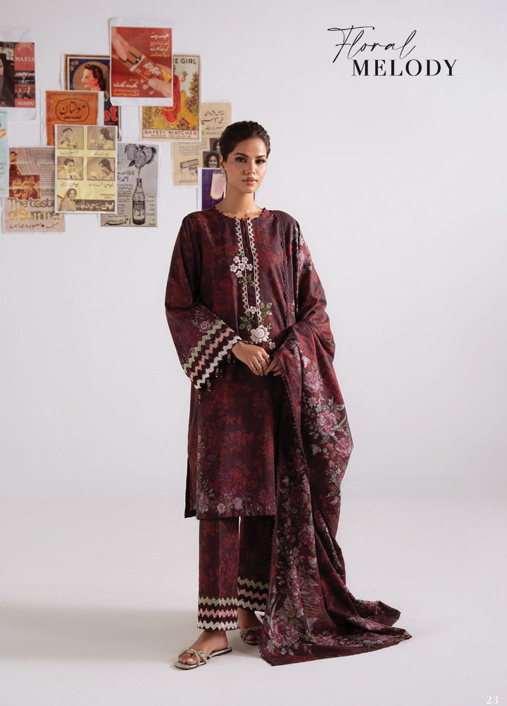 Cross Stitch Unstitched RTS Khaddar Embroidered Suits 3 Piece CS25KW D-05  Floral Melody - Winter Collection