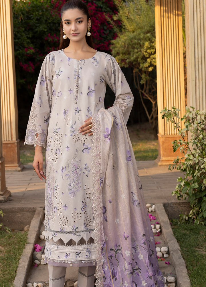 Al Zohaib Applique Kari Unstitched Embroidered Lawn 3 Piece Suit AZ26UAL D-09 - Casual Collection