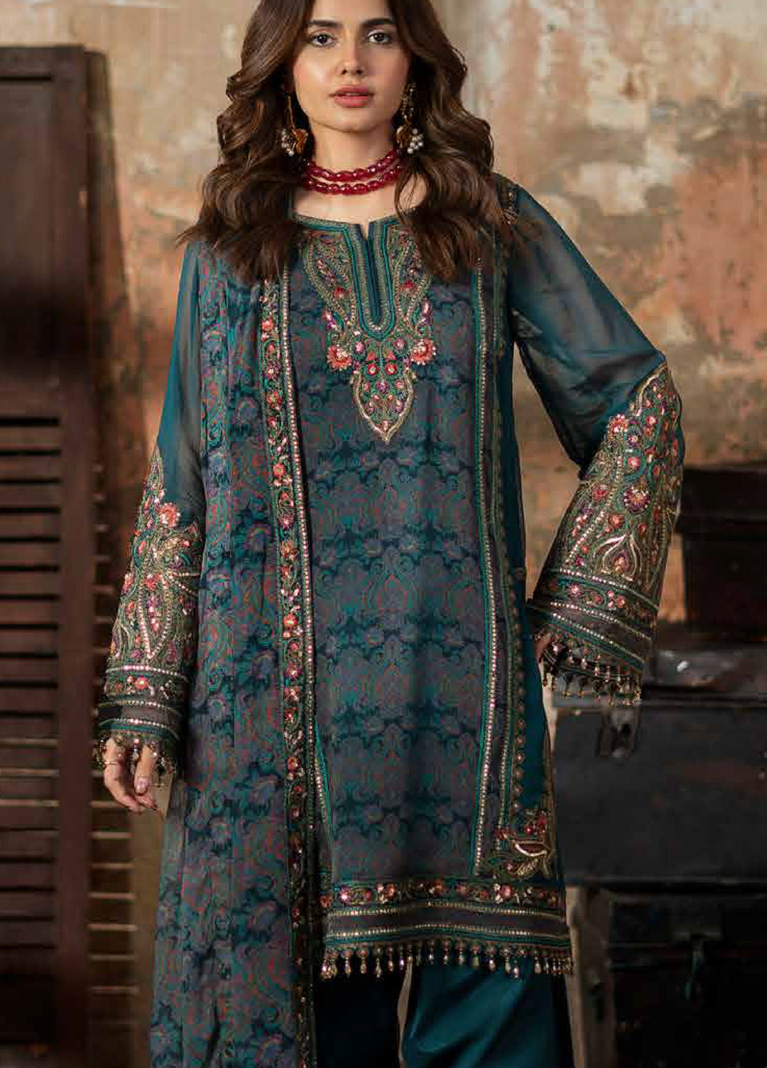 Vasal by Charizma Unstitched Embroidered Chiffon 3 Piece Suit CHR26UV VSL6-07 - Festive Collection