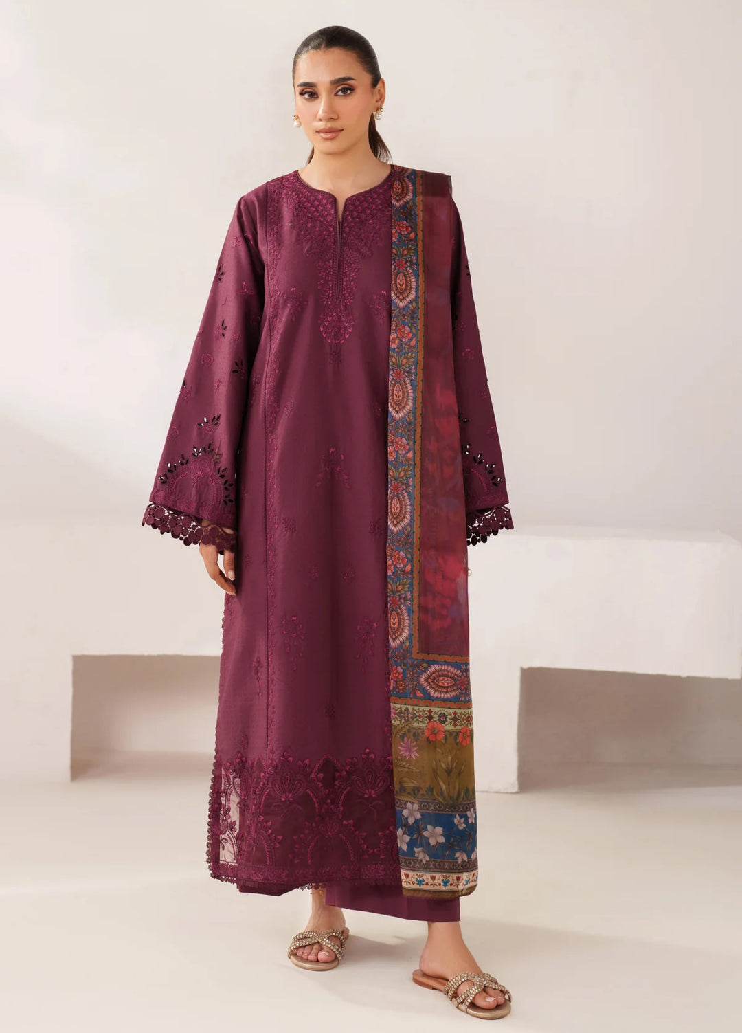 Le'essence by Xenia Formals Unstitched Embroidered Lawn 3 Piece Suit XE26UL D-02 Niha - Summer Collection
