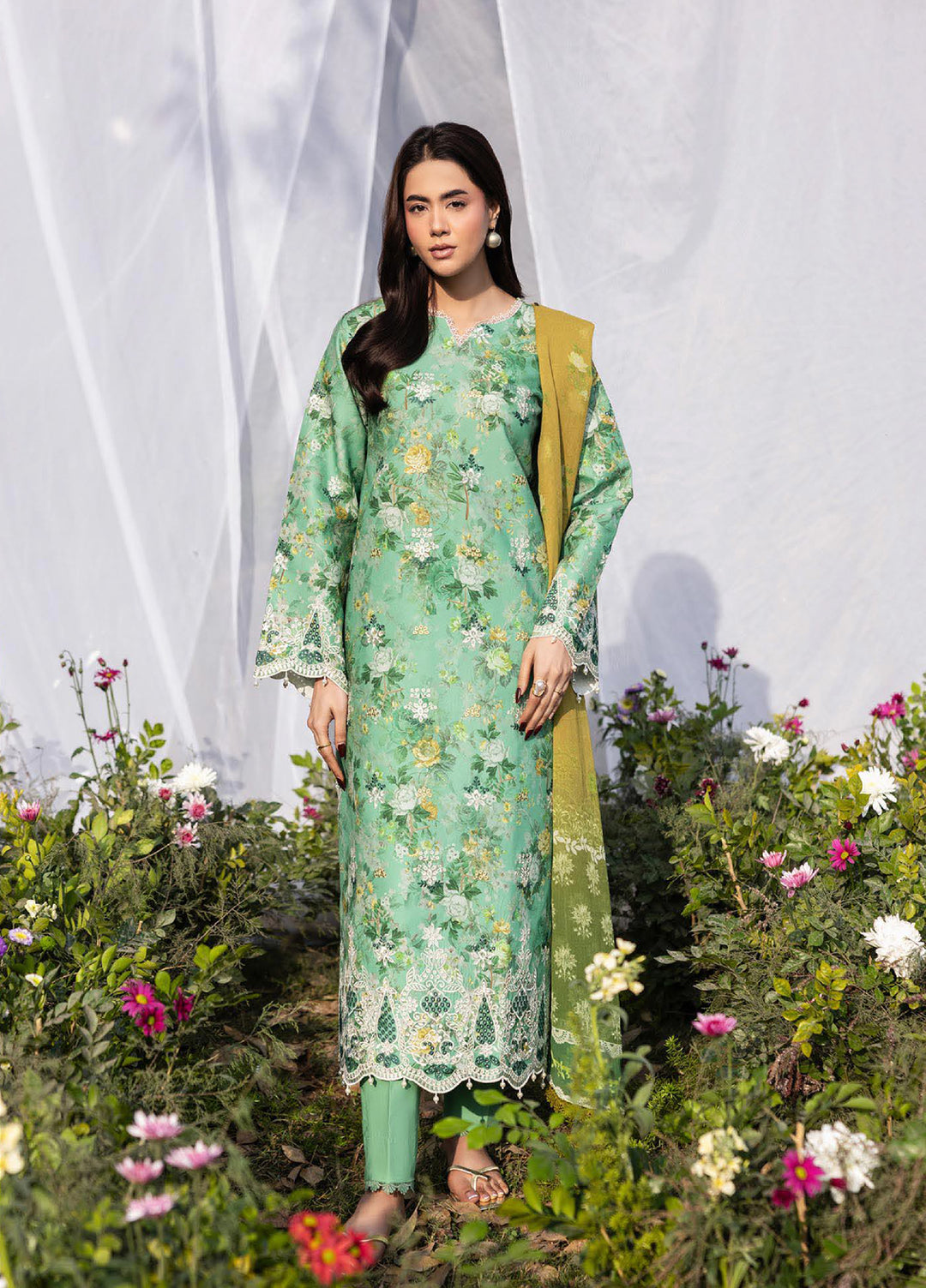 Summer Printkari Exclusive by RajBari Unstitched Embroidered Lawn 3 Piece Suit RB26USP D-06 - Casual Collection