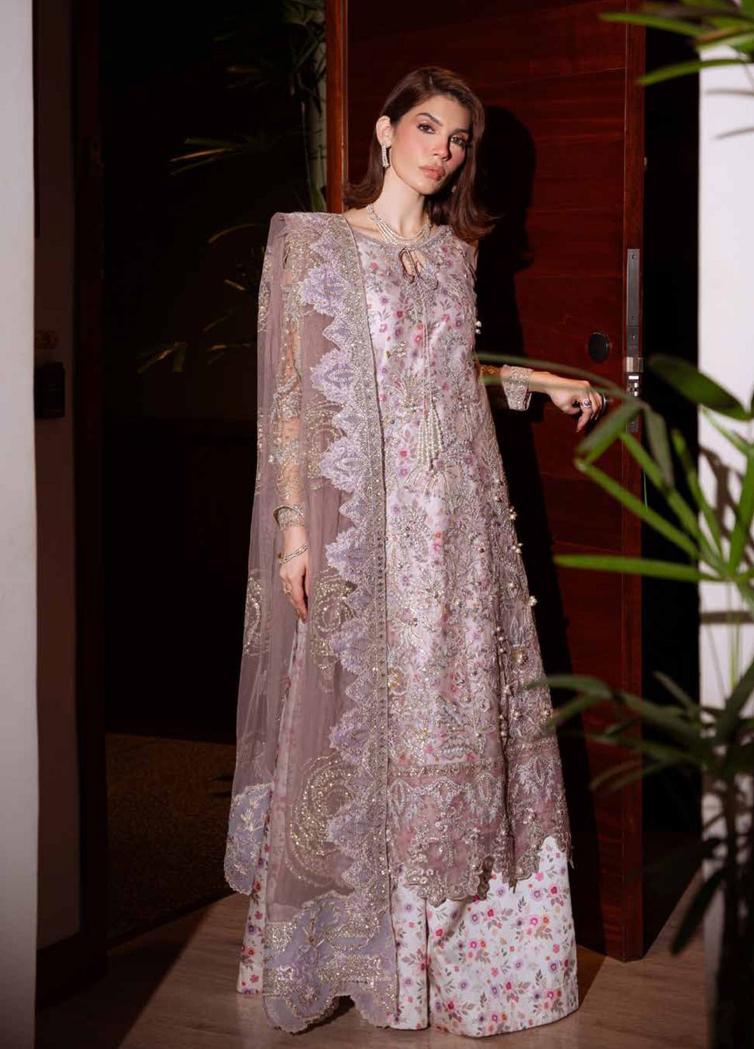 Elaya Luxury by Nureh Unstitched Net Embroidered 3 Piece Suit NU26EL NEL-85 - Festive  Collection