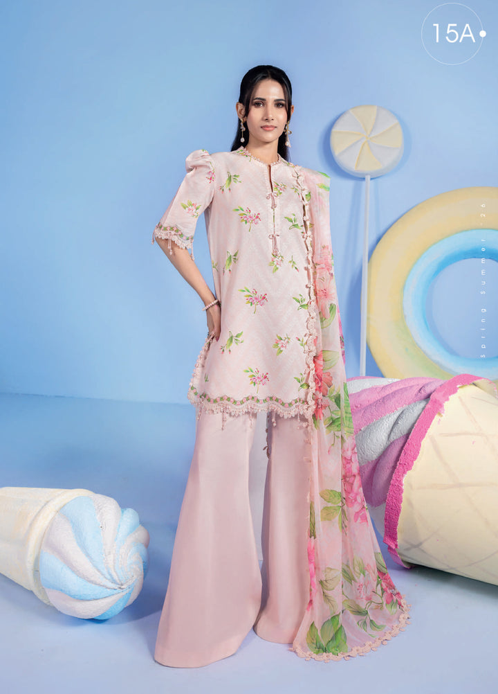 M Basics by Maria B Unstitched Embroidered Lawn 3 Piece Suit MB26UMB MB-CUSV13-15A - Summer Collection