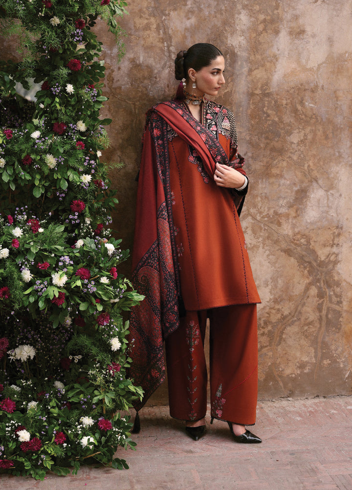 Jugnu by Hussain Rehar Unstitched Khaddar Embroidered Suits 3 Piece HRR25JK Parsa - Winter Collection