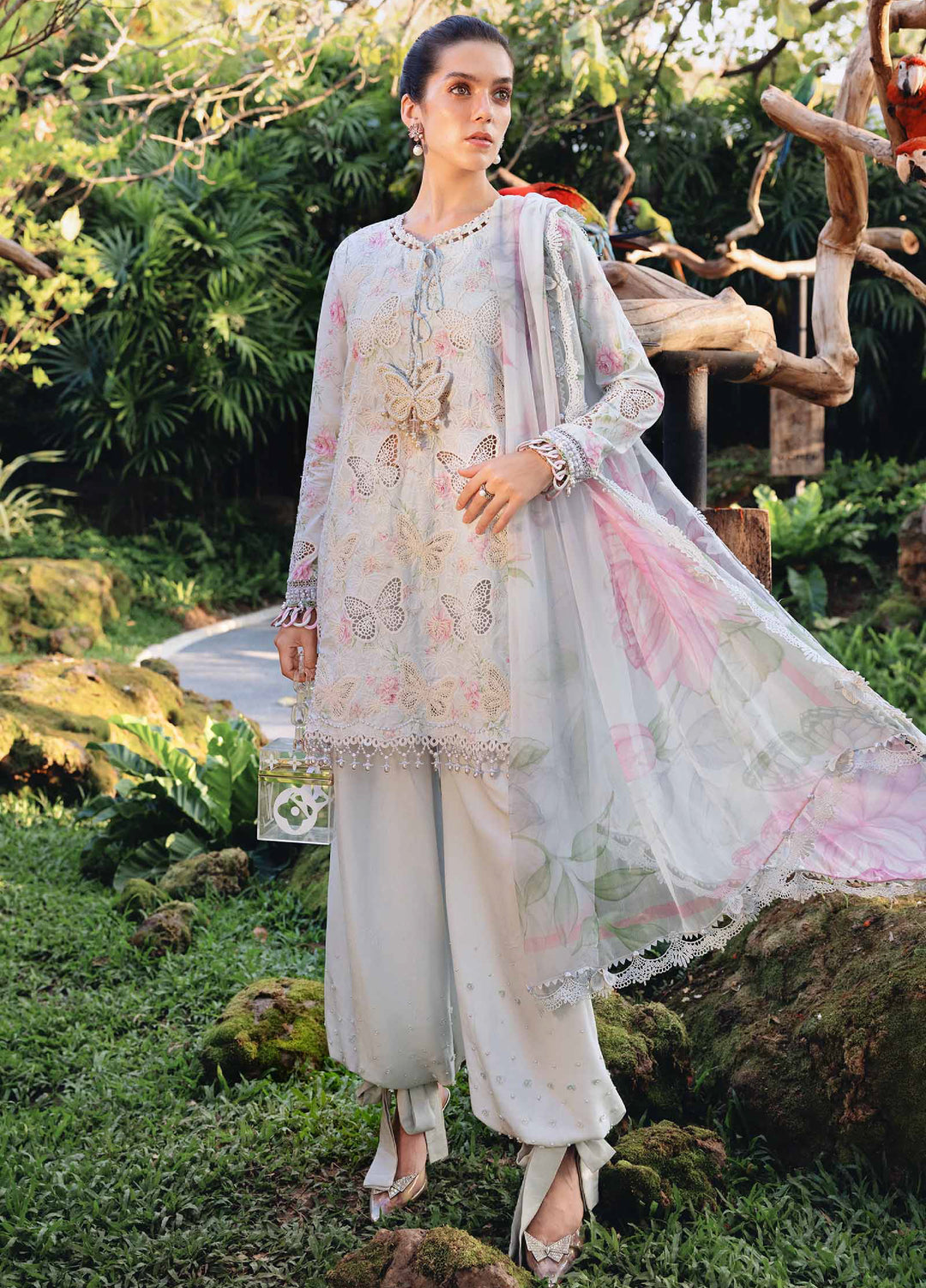 M Prints by Maria B Unstitched Printed Lawn 3 Piece Suit MB26UMP D-01 A - Summer Collection